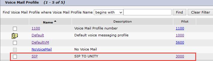 Features Voice Mail Voice Mail Profiles Set Voice Mail Profile Name* =SIP.