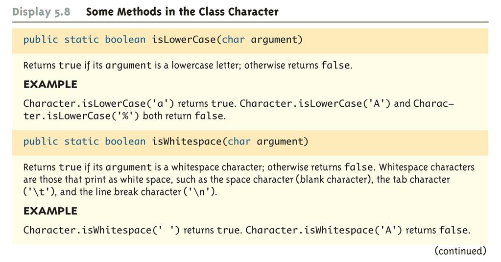 Methods in the Class Character (2 of 3) Version 9/10