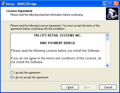 Step 02: Install RMS-CC Bridge Close the POS software and all other unnecessary software. Open the Step 6 - Install RMS CC Bridge folder in your installation folder.