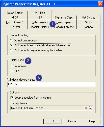 Determine your printer settings (This step must be performed before you install the RMS-CC Bridge software) 40 column receipt printer is recommended for credit authorization transactions.
