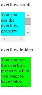 overflew <style> div.scroll { width: 100px; overflow: scroll; } div.