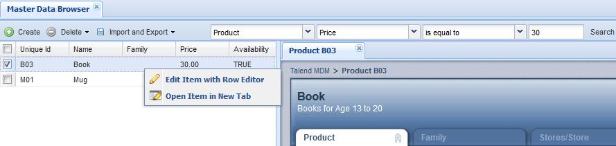 How to update a data record in an entity The number of the records displayed in the page depends on what you have already defined in the Lines/page box in a previous search.