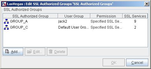 Chapter 8. SSL Authorized Groups This screen allows you to authorize certain SSL Client Groups to connect to this Location (when Local Authentication is being used).