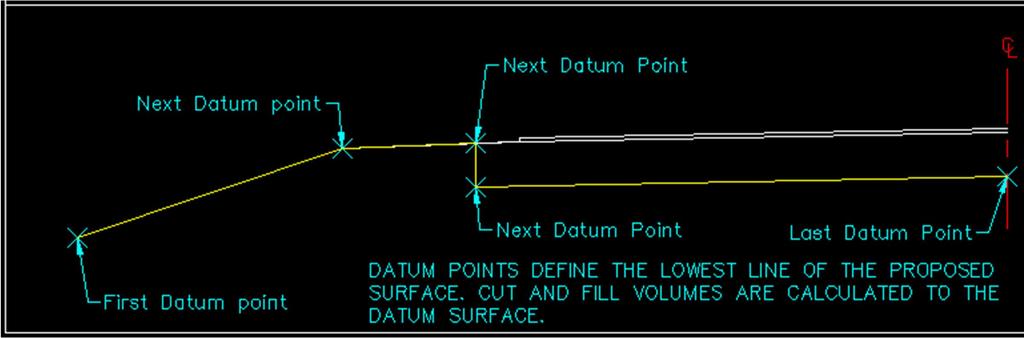 roadway. You do not have to define a TOP surface (see illustration). Now you will be asked to select datum points.