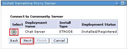 Select the Community Server you want your Proxy Server to connect to. You need to connect only to one Community Server.