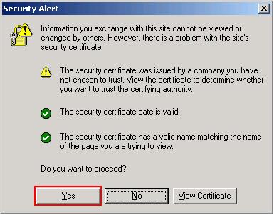 The IBM signed certificate is not trusted by the browser.