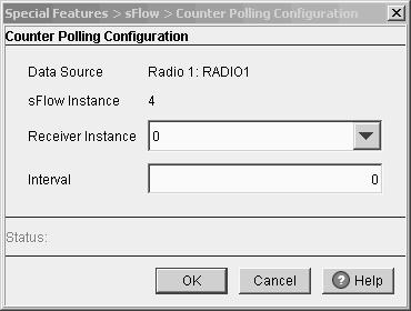 3. Click the Edit button. The Counter Polling Configuration screen is displayed. For the Data Source, the screen displays the index and name of the radio that the module s agent polls.