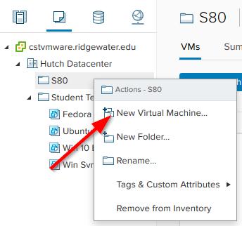 Create a VM from an ISO To create a new VM using an ISO file, first ensure you are on the VMs and Templates page.