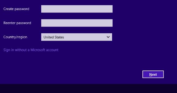Choose Sign in without Microsoft account.