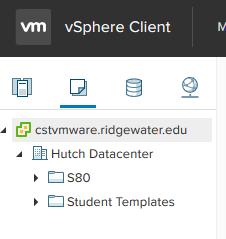 On the left hand side will change to your VMs and template view.
