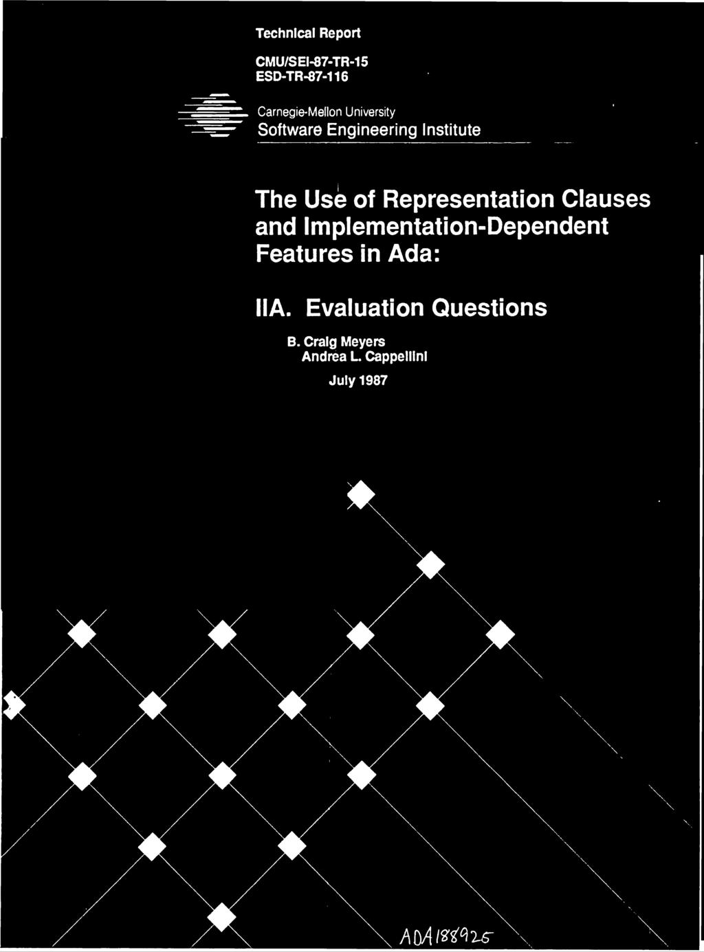 of Representation Clauses and Implementation-Dependent Features in