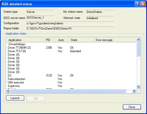 Right click menu: Detailed status The figure below shows the Detailed status menu item s content for a so-called single user station.