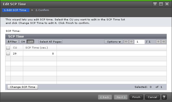 For more information about how to use this window, including how to change the SCP time,
