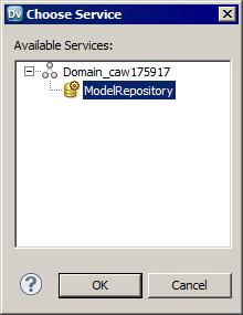 Click Browse to select the Model Repository Service associated with the Model repository.
