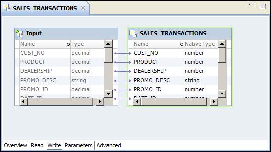 Select the Input transformation to view run-time properties that the Data Integration Service uses when it writes data to the file.