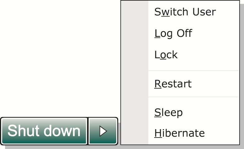 Getting Started The Shut Down Computer menu will present the options to Sleep (S3/S4), Shut Down (S5), or Restart your computer.
