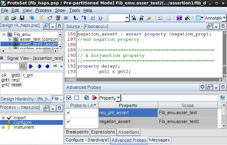 Protolink Advance Probes Assertion-based Create a probe based on an assert