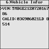 The vehicle Info will be displayed on the screen after selecting the vehicle information.