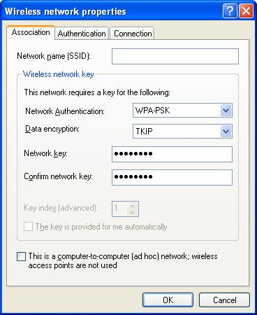 4. Click Add to open the next window. In this window, type the SSID of the AP that you want to connect with the wireless card. Here, Tom is entered as an example.