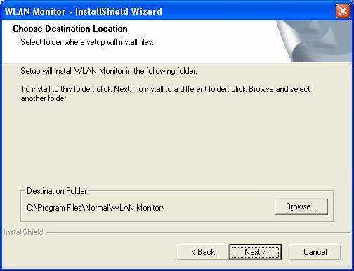 4. The default destination folder will be specified in this InstallShield Wizard
