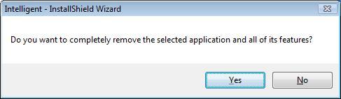 2. Click Yes to complete remove the selected application and all of its features.