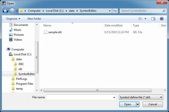 3.1 Loading Definition Files 1. In the definition list, click, or click File > Open to display the Open dialog box. 2.