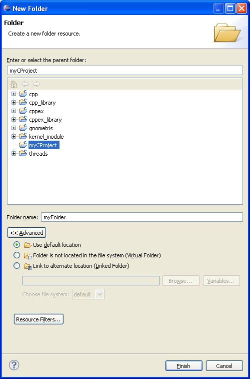 Getting started with Eclipse Figure 2-5 Linked folder Linked project Eclipse uses the Import wizard to create a link to an existing project.