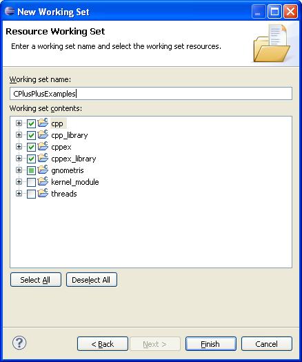 Getting started with Eclipse Figure 2-9 Adding new resources to a working set 8. Click Finish. 9. If required, repeat these steps to create more working sets. 10.