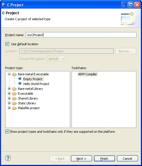 Working with projects 3.2 Creating a new C or C++ project To create a new C or C++ Project: 1. Select File New Project... from the main menu. 2. Expand the C/C++ group. 3. Select either C Project or C++ Project.