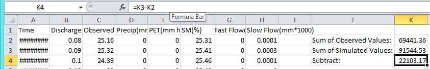 Model Evaluation Indices In Microsoft Excel: Use the SUM formula to add all the simulated values together n i=1 n i=1 R sim,i R obs,i Use the