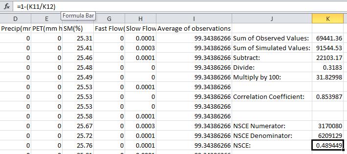 Model Evaluation Indices How to calculate NSCE Now we ll put it all together NSCE =1 n i=1 n i=1