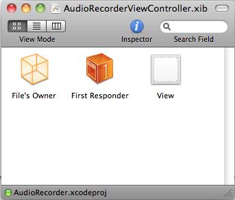 Builder (1/4) AudioRecorderViewController.xib Interface Builder 1.