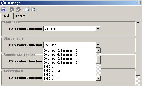 Programming of external I/Os is done in the same way as the built-in