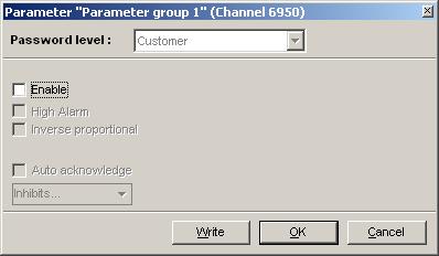 Parameter groups Parameters shown in the display are split up in a default parameter list and the rest into three groups. It is possible to select one or two of the groups or to select them all.