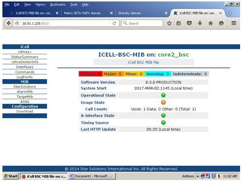 7.3: Web browser based BSC status display page 8. Conclusion 7.