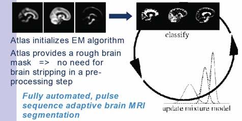 The standard HMRF-EM algorithm are then applied to the four test images until there is no significant change in the value of the