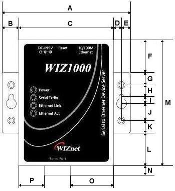 7. WIZ1000 Hardware Specification 7.1. Parameters Power DC 5V / 200mA Dimension 90.5 x 92 x 22.