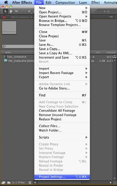 If you need to change the bit depth of your project, go to menu File->Project Settings. In the Project Settings window, use the Depth drop-down box to select 16 bits per channel.