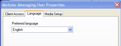Desktop User Interface Options (concluded) The Language Option default is shown below You will be