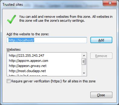 Figure 1.19: Add the IP address of localhost Step 2: Input the application URL in the Internet Explorer address bar and start the application. The application URL must look like this http://192.168.1.117/myapplication/.