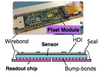 Sensor modules Sensor design unchanged relative to original detector TBM Only 1 sensor geometry through entire detector n+ in n sensors, 66560 pixels with 100x150 um 2 size Total active area 16.