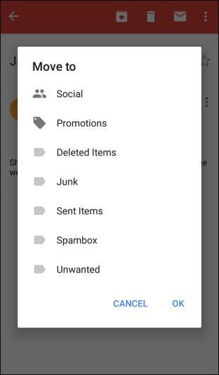 3. Tap a label for the thread. The thread is added to the selected label. Archive Gmail Threads Remove sent and received Gmail threads so they do not appear in the Inbox.
