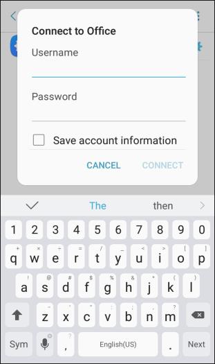 Connect to a VPN 1. From the VPNs section of the VPN setting window, tap the VPN that you want to connect to. 2. When prompted, enter your login credentials, and then tap Connect.