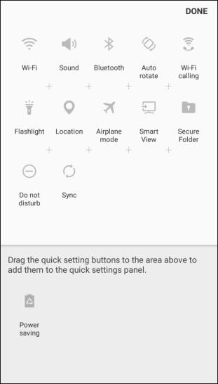 2. Drag down Expand to display additional quick settings. 3. Touch and hold a quick setting to edit the quick settings menu. 4.