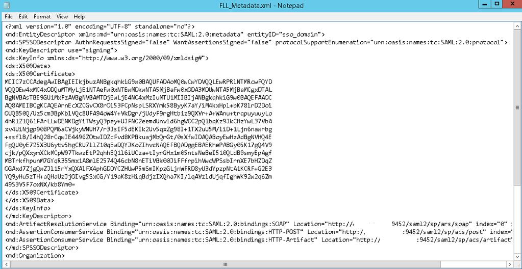 » The Published ofsll_metadata.xml file would look as below Figure 32.