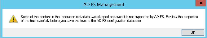 AD FS Server Define the metadata source» Click Ok on below message Figure 45.