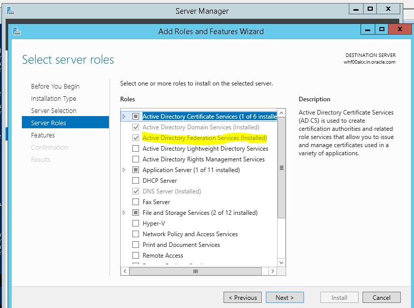 » Add few users to Active Directory on AD Server» Install IIS Manager on AD Server Installation of Active Directory Federation Services Install AD FS on AD Server Logon to AD Server (Active Directory