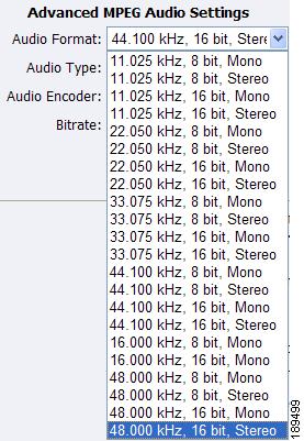 If you select AMR in the Audio Encoder field, this setting is not used.