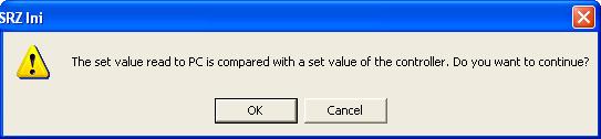 (2) The set value read to PC is compared with a set value of
