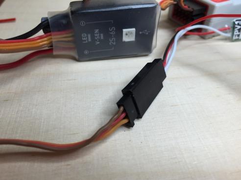 Plug the DJI GPS connector into socket on the 4 pin adapter (see next page on